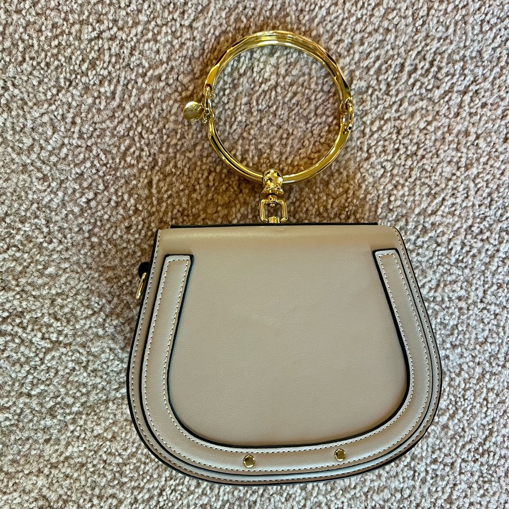 Gold-Handle Bracelet Bag